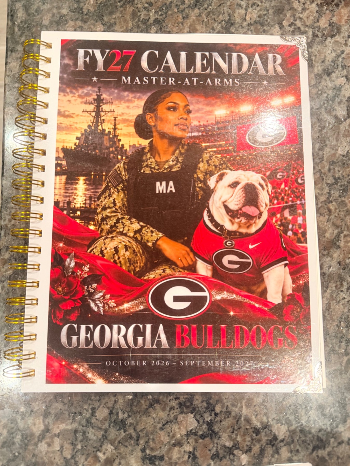 MA + Georgia Football FY27 calendar design example