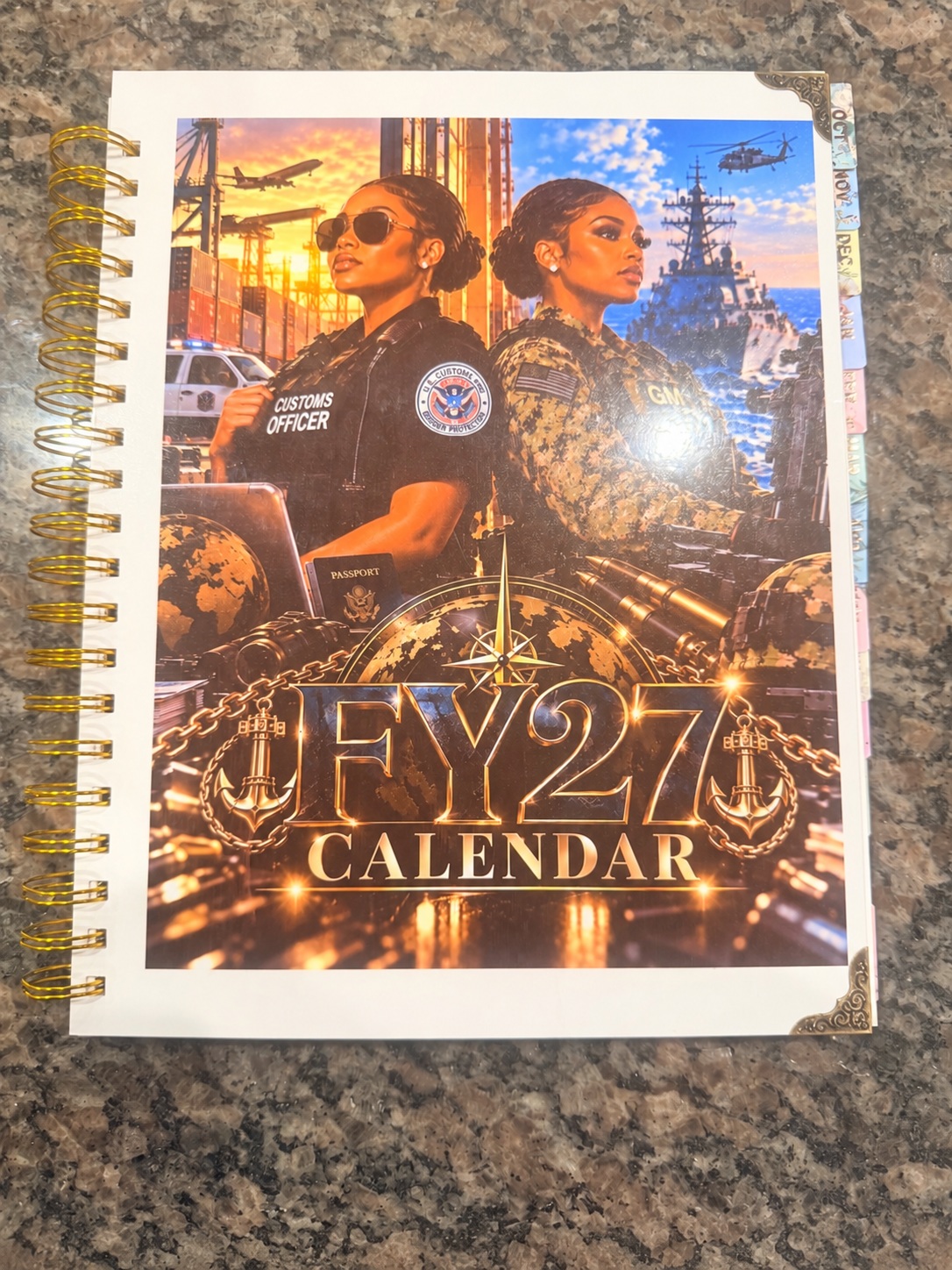 Customs + Navy GM FY27 calendar design example