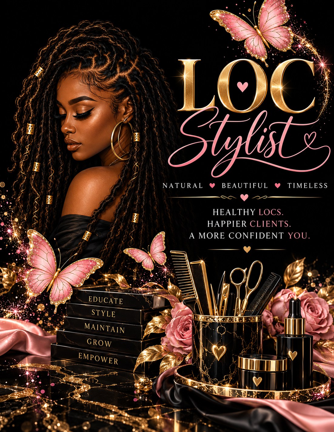 Glamorous personalized loc stylist design
